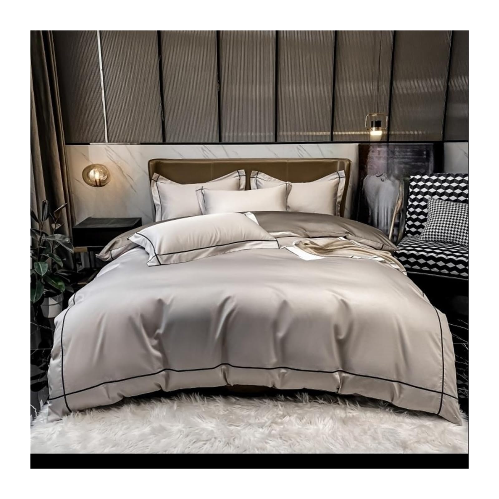 Coton égyptien parure de lit brodée d'exception pour une chambre de luxe