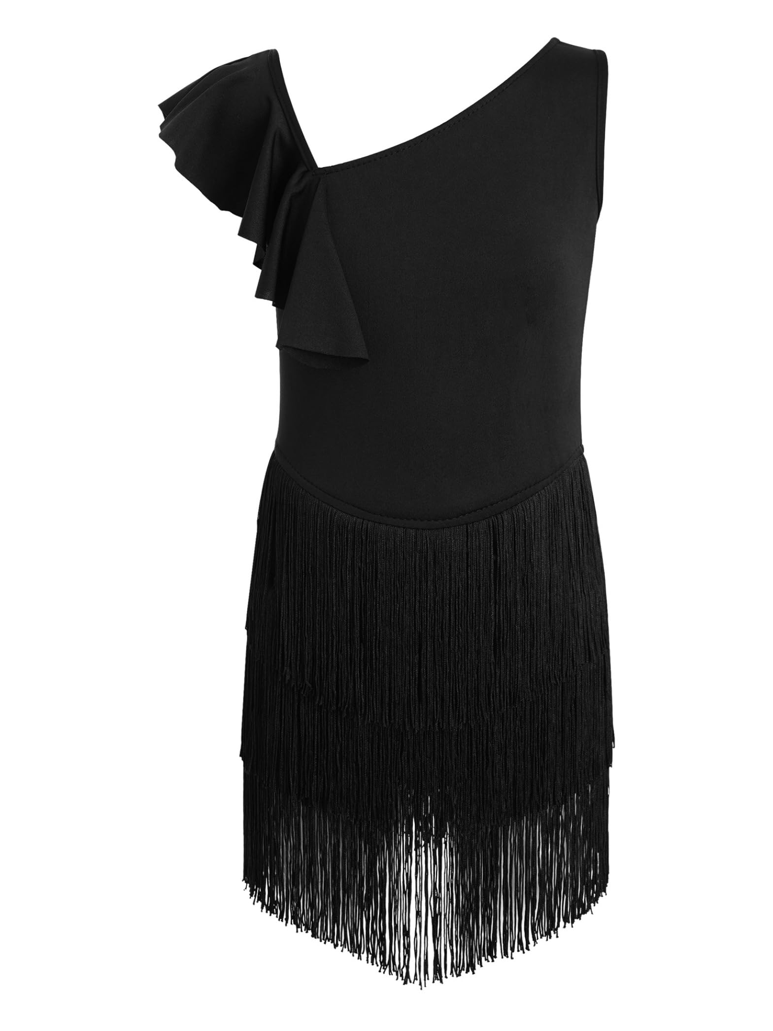 Costume Charleston pour Enfants Robe Danse pour Filles avec Franges Et Tresses Robe Danse Latino Américaine Combinaison Sport Moderne Et Jazz