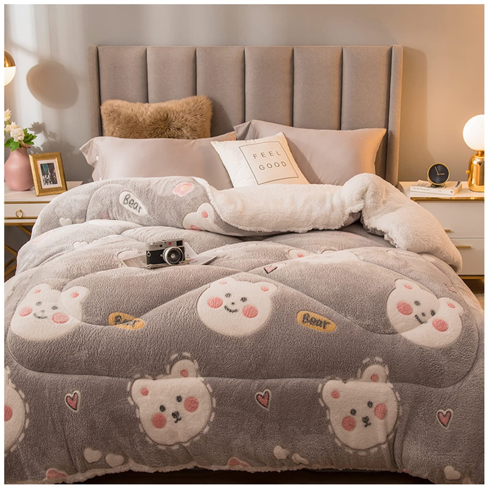 Couette de lit chaude pour affronter l'hiver en cachemire d'agneau 200x230