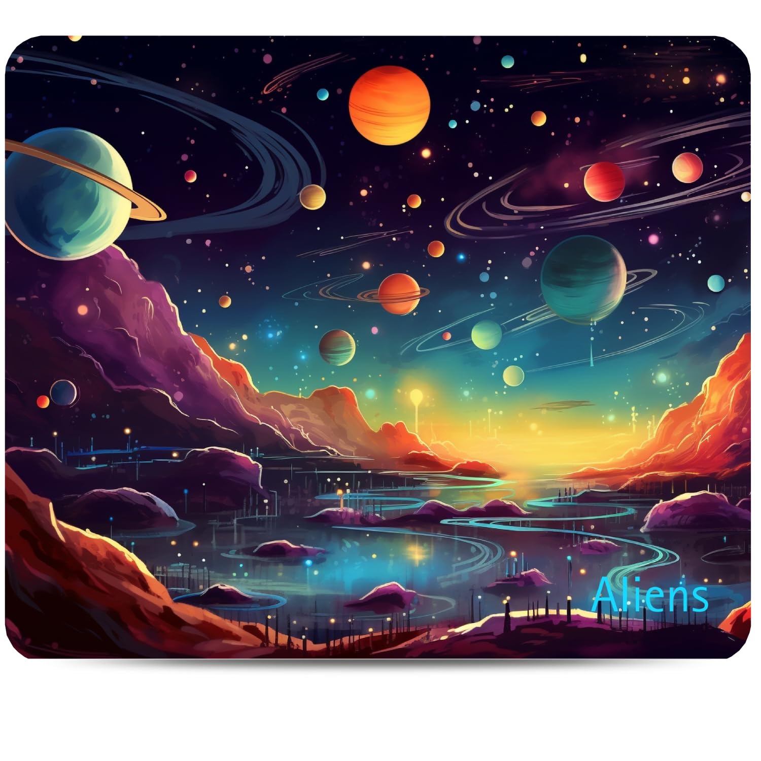 Aliens Mouse Pad for Computer/Laptop, Smooth Cloth Surface, Non-Slip Base, for Gaming, Office & Home Use – 230x190mm (Mouse Pad Space-15)-image-15