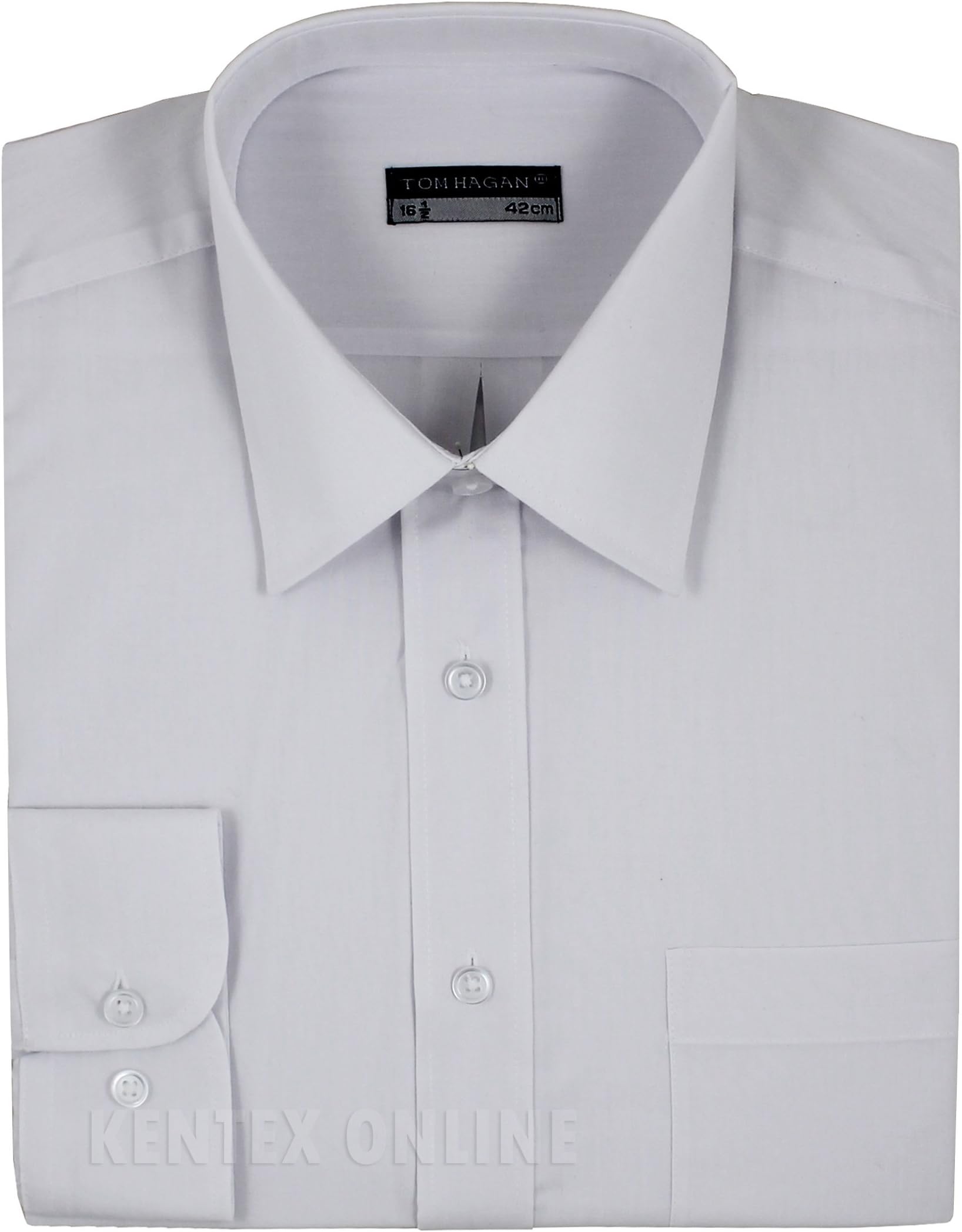 Tom Hagan Mens Formal Shirts Sizes 15.5 to 18in Long Sleeve Stylish Plain Coloured
