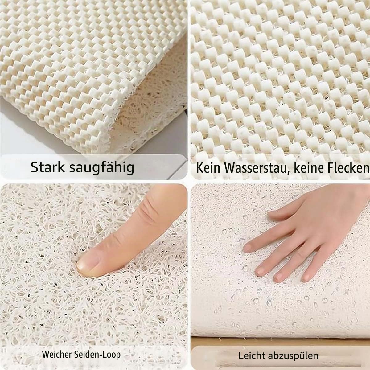 Duschmatte, 80 x 120 cm, groß, Anti-Schimmel, PVC, Luffa-Badematte für Badezimmer, Nassbereich, Badewanne, rutschfeste Luffa-Innen-Duschbodenmatten, schnell trocknend