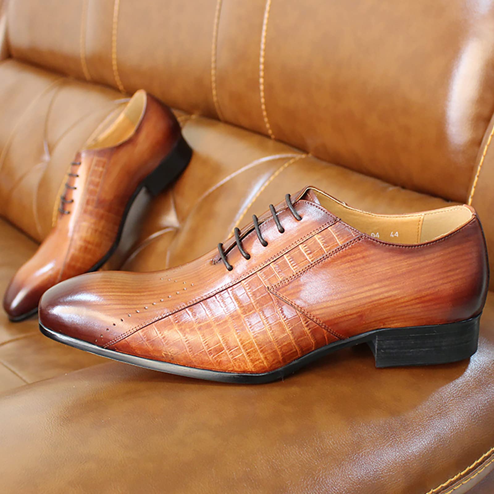 Scarpe Uomo Oxfords In Pelle Verniciata - Classiche, Stringate, Brogues, Derbys - Taglie Asiatiche (Consigliato Prendere Più Grande)