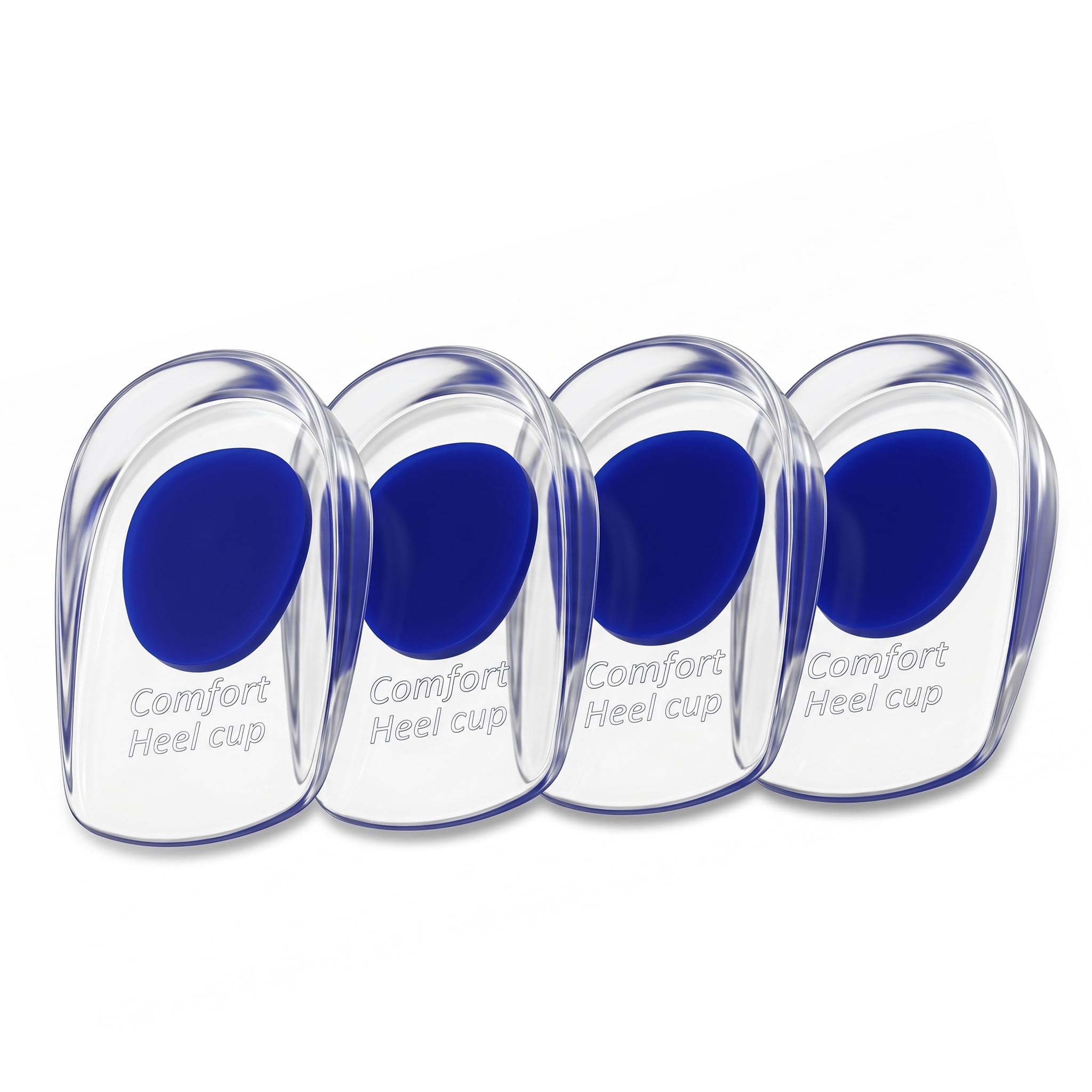 2 Pares Taloneras Silicona PU, Plantillas de Gel para Talón, Anti-Dolor para Fascitis Plantar y Espolones Calcáneos, Reducen Presión e Impacto, Tamaño 39-45 (Azul)