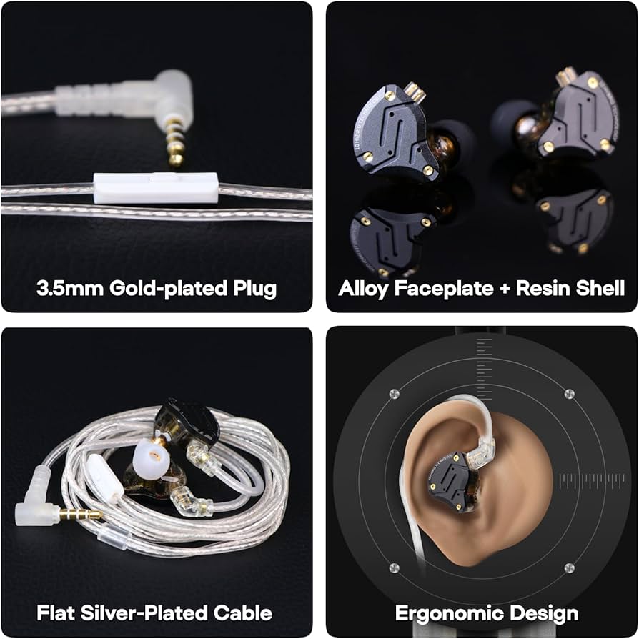 Linsoul KZ ZS10 PRO X Upgraded 1DD+4BA Hybrid Driver HiFi in Ear