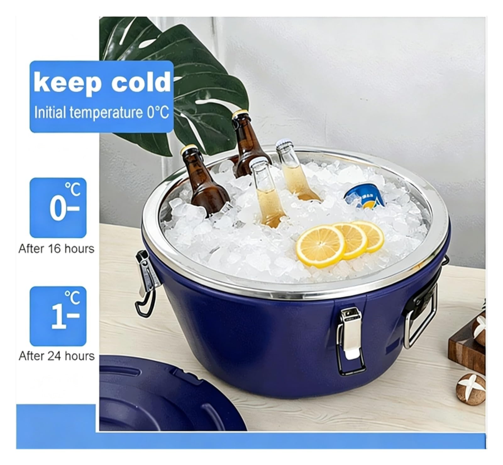 Contenedor de alimentos aislado Cubo aislado cubitera | Calentador de alimentos comercial frío y caliente, for fiestas, picnics, cafeterías