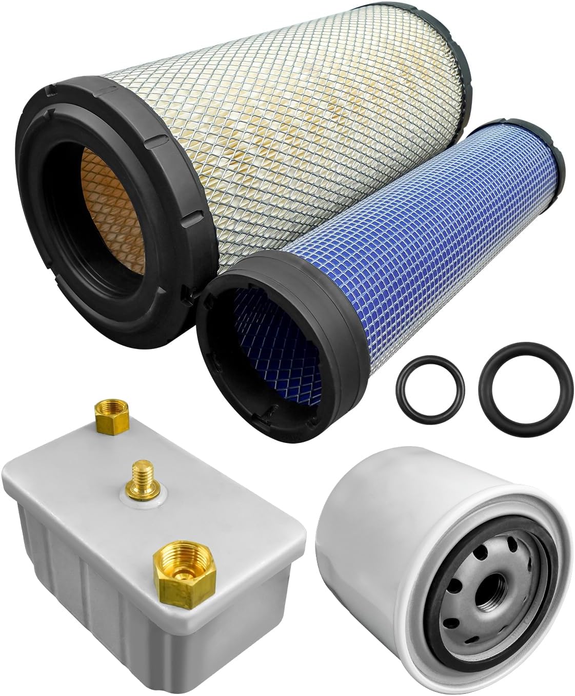 Fuel Filter Kit Fit for Cummins Onan Quiet Diesel RV Diesel Generator HDKCA HDKCB Spec. A-C Replace LF3706 1220893 FF236 1492513 AF25550 1403071 with Seals