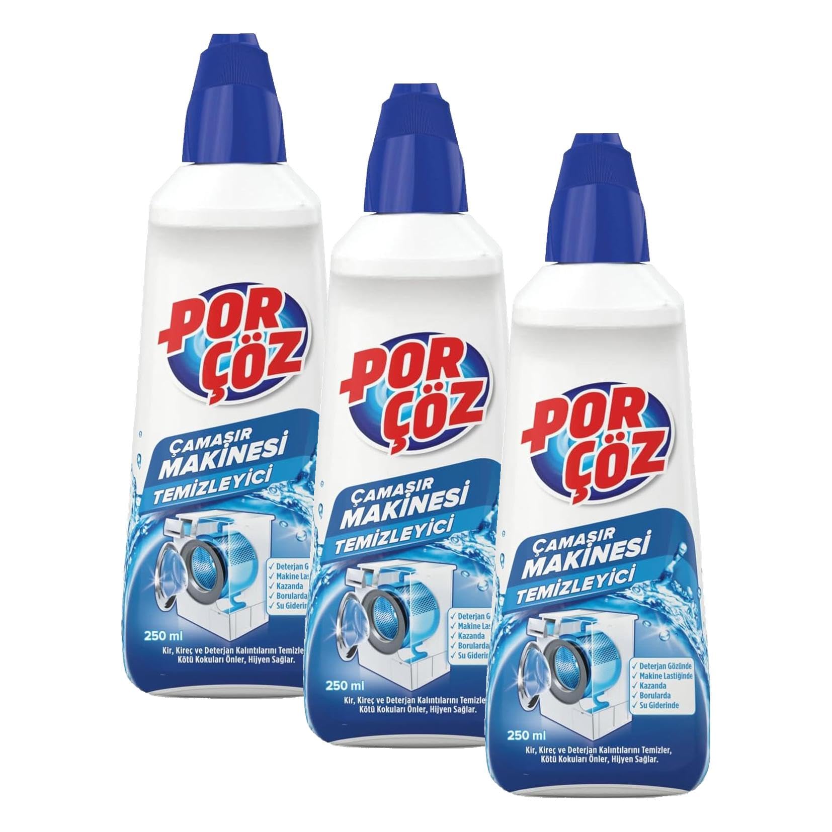 Porçöz Çamaşır Makinesi Temizleyici 250 ml (3 paketi)