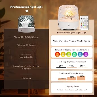Ocean Wave Projector Galaxy Light Projector 16 Colors 30 Lighting Modes with Bluetooth Speaker, Mood Light Ceiling Lights Projector, Ambient Lights Night Room Light for Bedroom/Party/Game Room