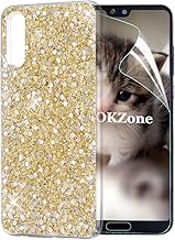 Case for Huawei P20, Slim Case in Soft Silicone Glitter Shiny Bling Glitter Luxury Flexible Full Body TPU Bumper Protective Case for Huawei P20 (Gold)