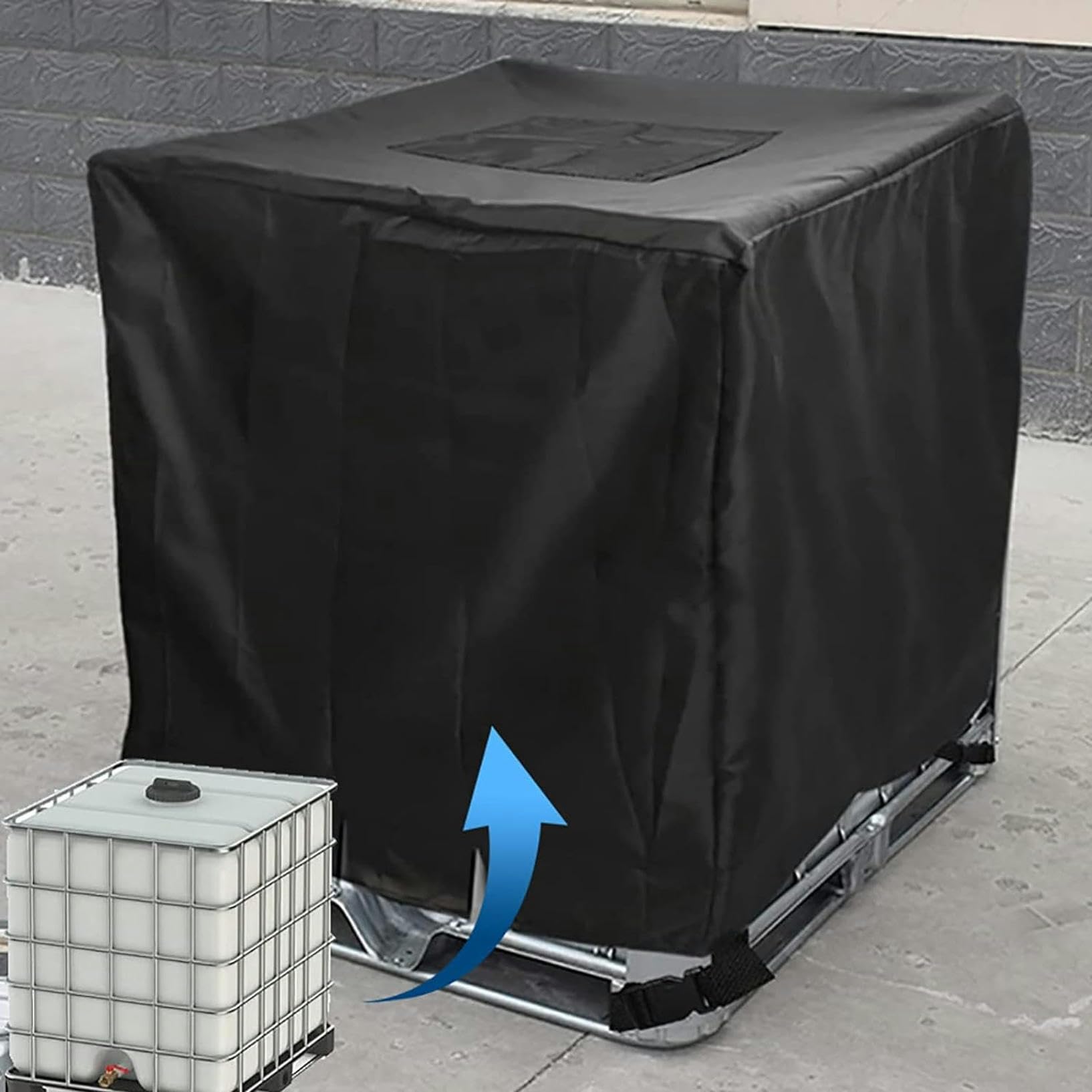 IBC Tanque Kabura, Pokrowiec na Zbiornik Wody 300L/600L/800L/1000L, Pokrowiec na Zbiornik Wody IBC, Plandeka na Zbiornik Wody, Tkanina Oxford 210D,Wodoodporna i UV