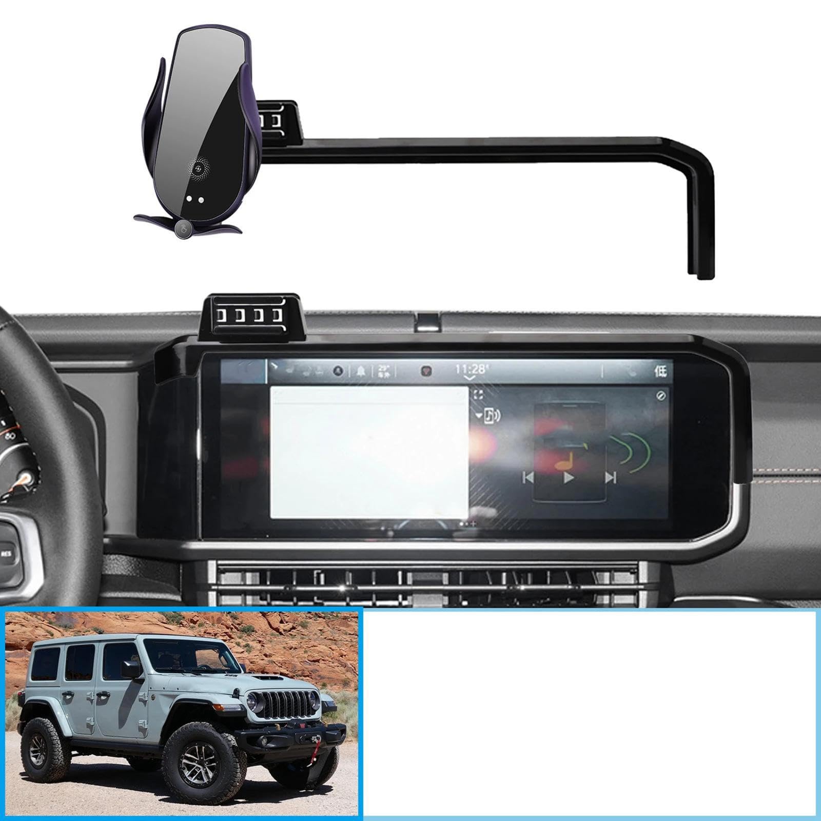 Uchwyt Samochodowy na Telefon dla Jeep Wrangler 2024-2025, uchwyt samochodowy na telefon komórkowy uchwyt GPS stojak na nawigację