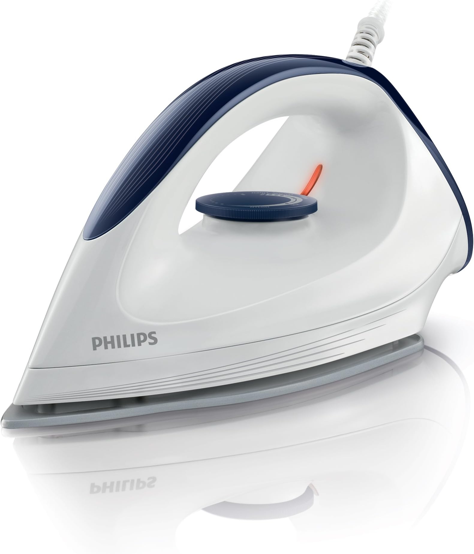 Philips GC160/02 Affinia Dry Iron with DynaGlide Soleplate, 1200 Watt, White