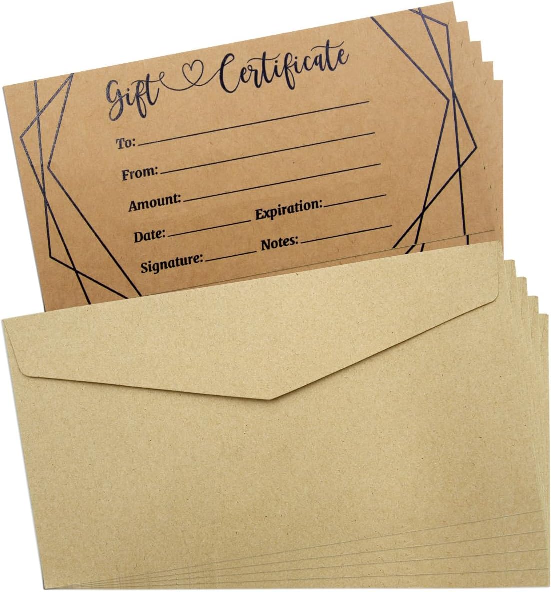 ceiba tree Kraft Blank Gift Certificates for Business 30 Pcs Black Foil Certificate Cards with Envelopes for Salon Restaurants Spa Birthday - Image 2