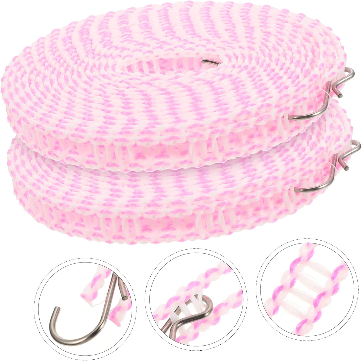 STOBAZA 6pcs Portable Outdoor Clothesline Windproof Drying Rope Camping Clothesline Cable