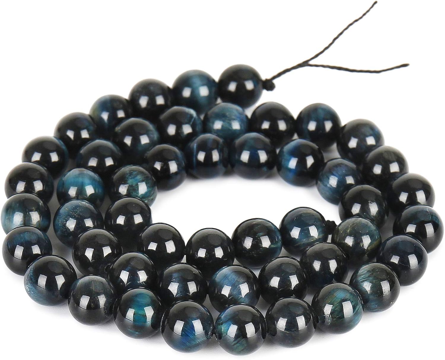 Natural Blue Black Tiger Eye Beads, Grade AAA Gemstone Round Loose Beads 8MM 100PCs Bulk Lot Options, Semi Precious Stone Beads for Jewelry Making - Image 4