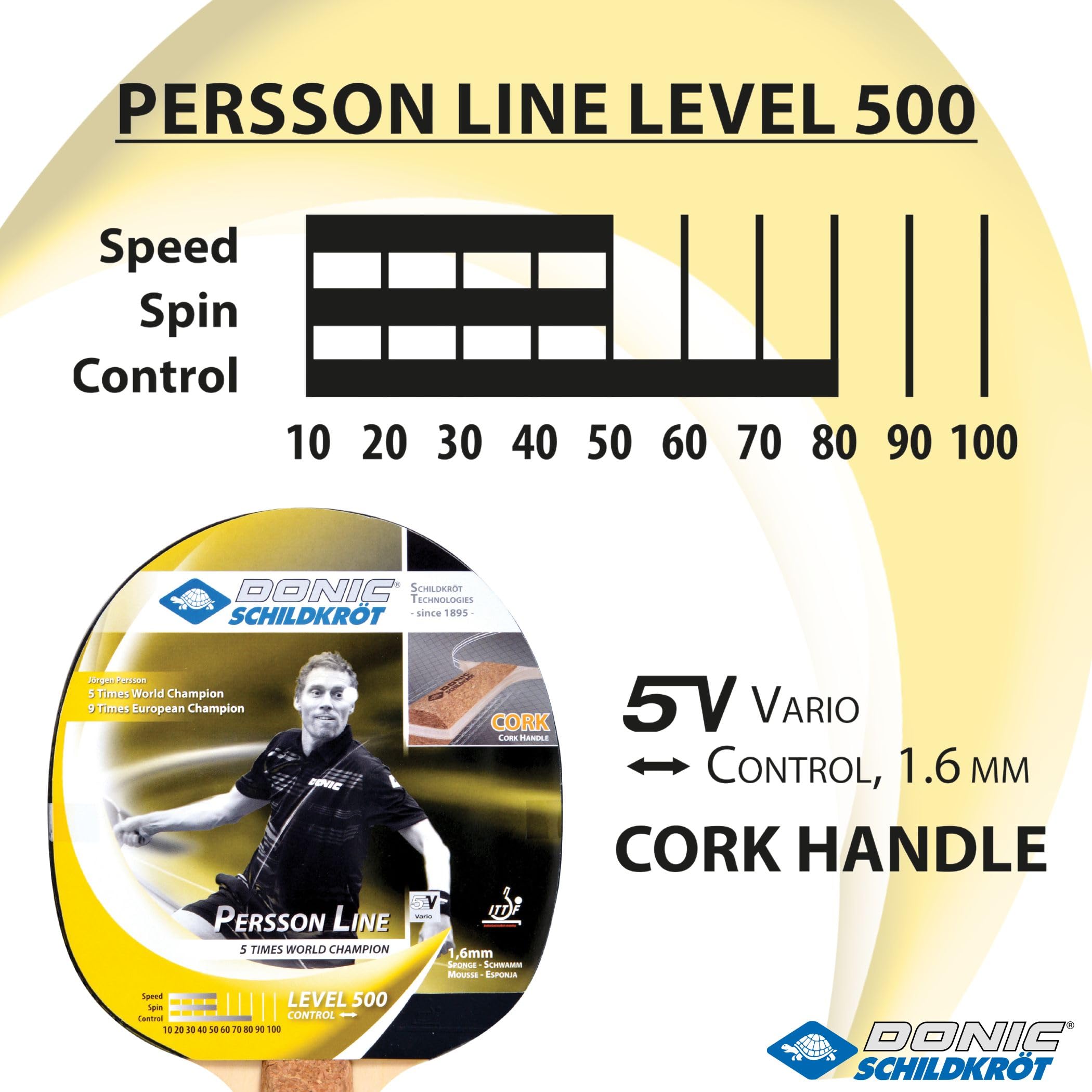 DONIC Person 500 All-Rounder Table Tennis Bat Colour - Brown, Weight - 85g 4