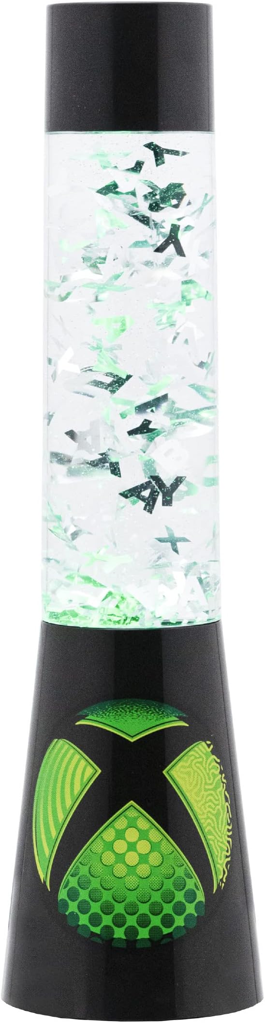 Paladone Xbox Glitter Liquid Flow Lamp with Floating Controller Icons - Officially Licensed Microsoft Merchandise, Game Room Night Light Bedroom Decor