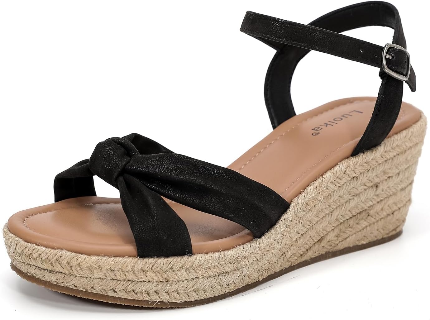 Luoika Women's Wide Width Ankle Strap Wedge Sandals