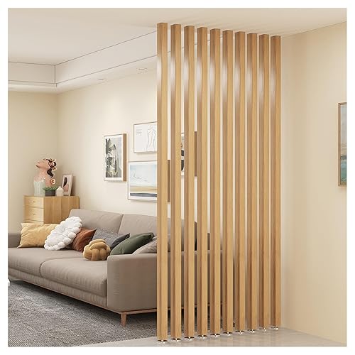 Elegante divisorio per Ambienti con Listelli di Legno Senza Foratura