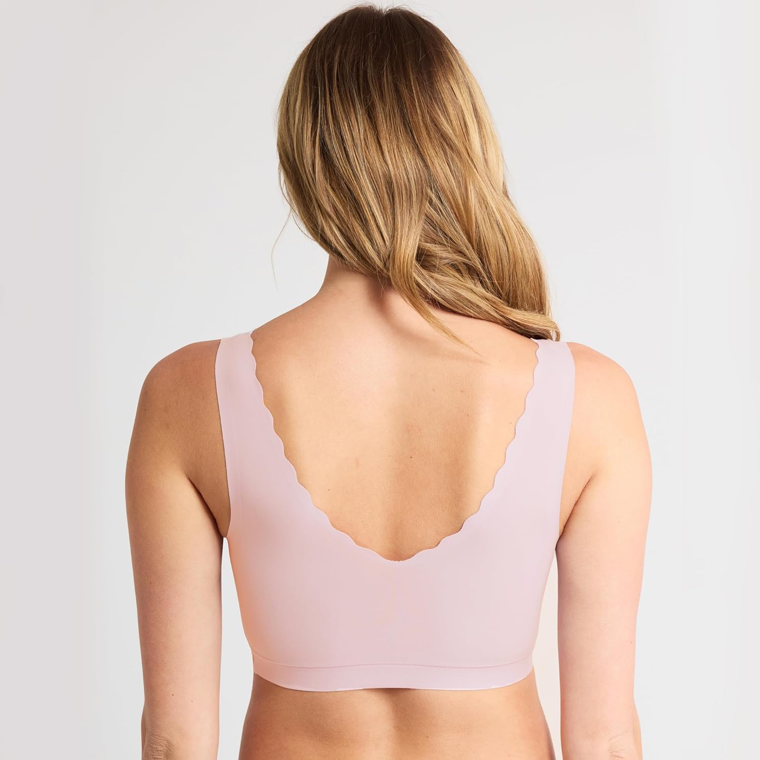 Floatley Cozy Scalloped Bra Comfort Wirefree Full Coverage Seamless Bra with Embedded Pad for Women - Image 3
