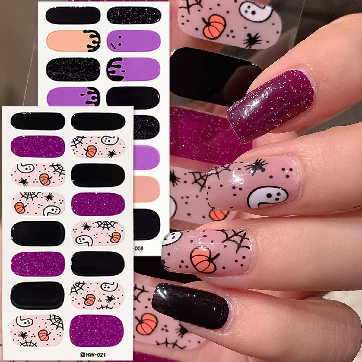 Amazon.com: Halloween 3D Nail Art Stickers - 6 Sheets Full Wraps