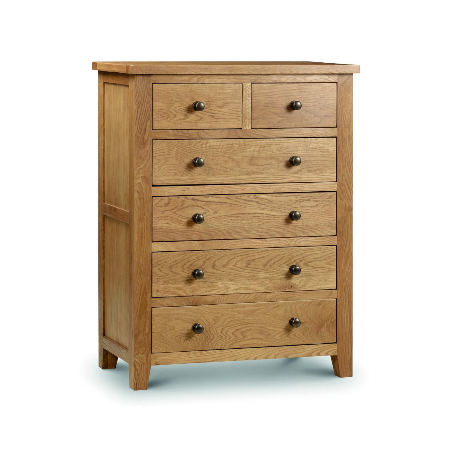 Julian Bowen Marlborough Chest of Drawers, 6 Drawer, Solid Oak - H108xW83cm
