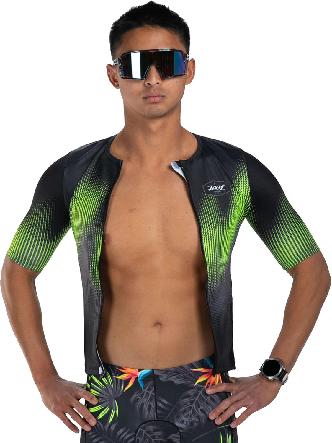 Zoot Men’s LTD Tri Aero Jersey, Short Sleeve Triathlon Race Jersey with UPF Sun Protection & Pockets