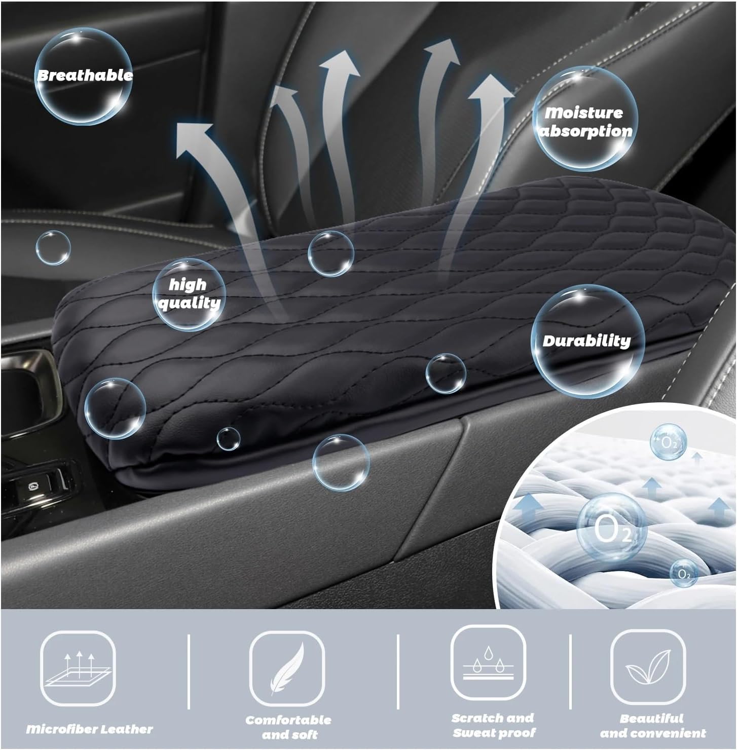 Car Armrest Box Cover Compatible with Lexus RX 350 350H 450H+ 500H 2023 2024 Central Control Container Pad Auto Interior Accessories