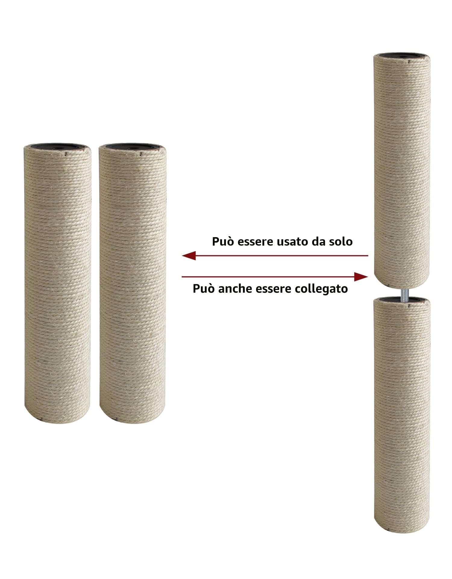 M8 M10 Sisal corda tiragraffi di ricambio per gatti,Tiragraffi per albero di gatto, graffiatoio per gatti con viti(M8_Φ60_40,5 cm)