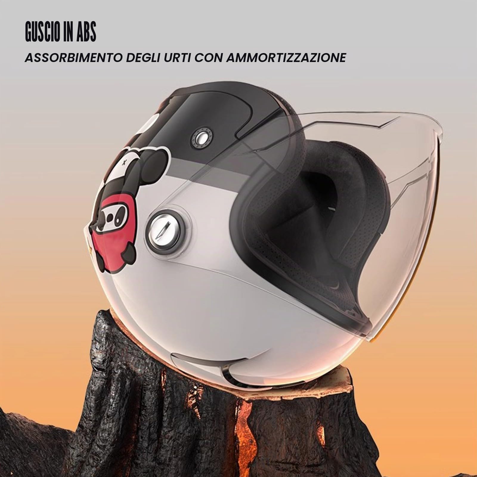 Casco Moto Jet per Bambini, Casco Scooter omologato ECE con Visiera Parasole, Casco Moto per Ragazzi e Ragazze dai 3 ai 12 Anni I,52-58CM