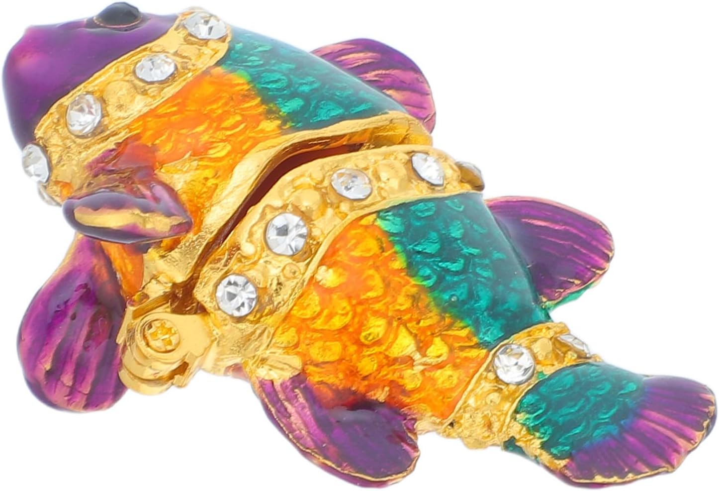 MAGICLULU Colorful Koi Fish Metal Trinket Box for Jewelry Organization