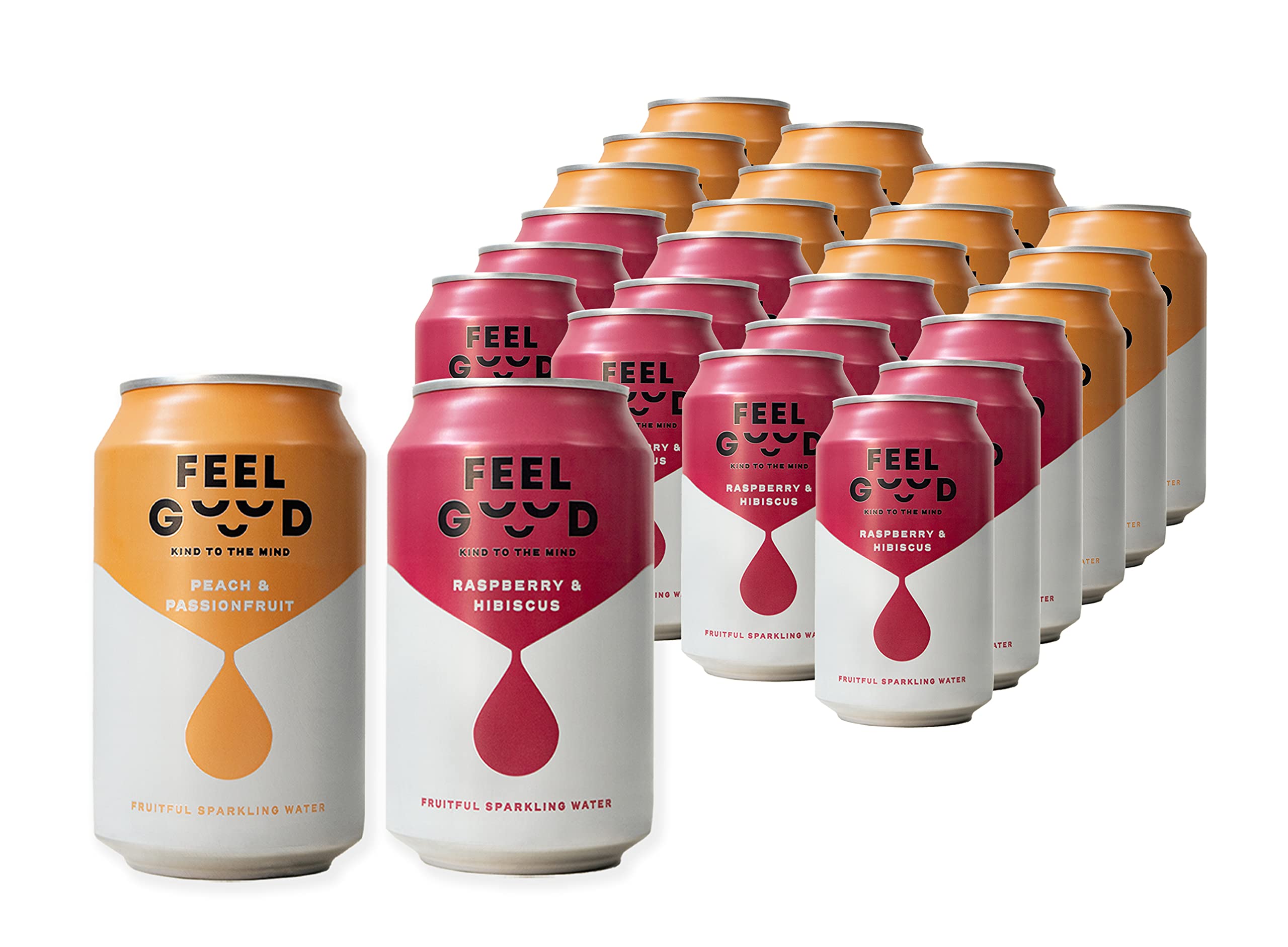 Buy Feel Good Drinks Raspberry / Peach Mixed 24 Pack Sparkling