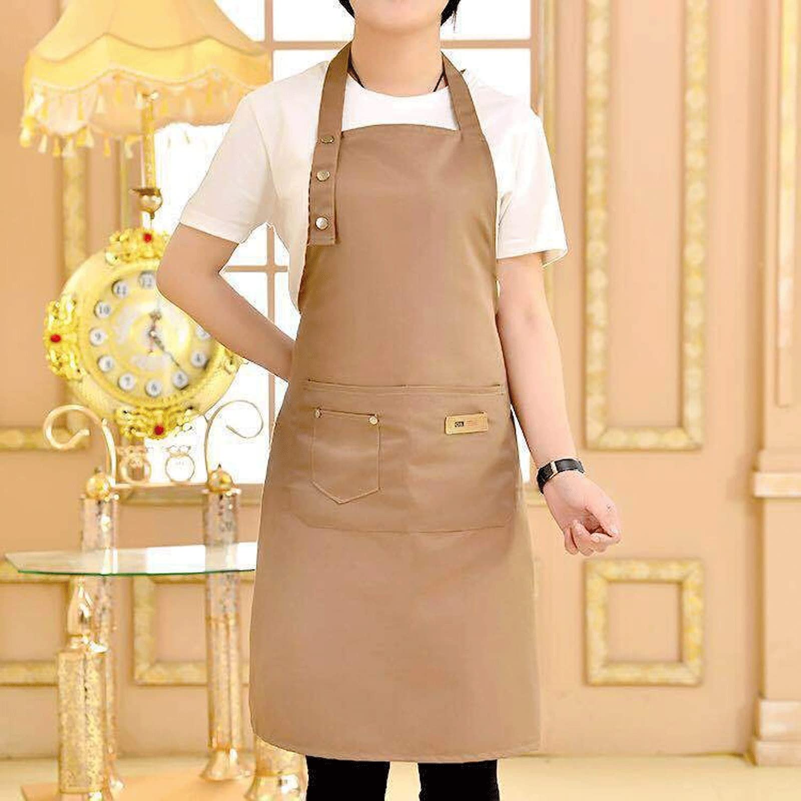 JINGYAN Schürzen Ladies Canvas Kitchen Aprons Men Cooks Job Barbecue Restaurant Bar Shop Cafe Beauty Nail Studio Uniform Tea