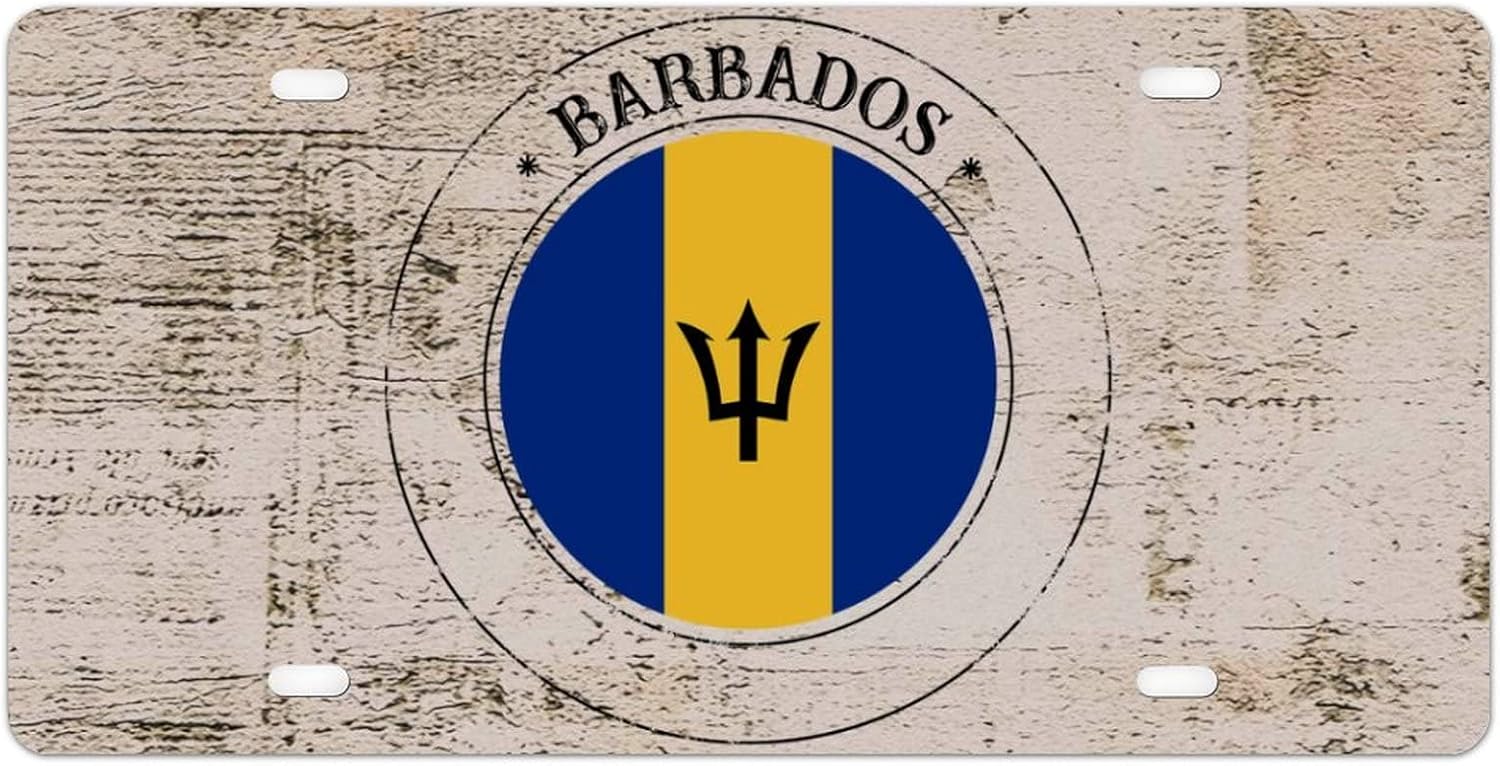Barbados Vintage Vanity License Plate Barbados Flag