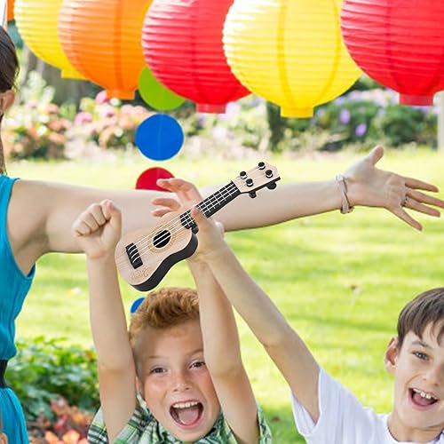Miniatura 4 de TOYANDONA Ukelele - Juguete musical de guitarra para niños, instrumento clásico, 4 cuerdas, mini guitarra musical para niños, juguetes educativos de