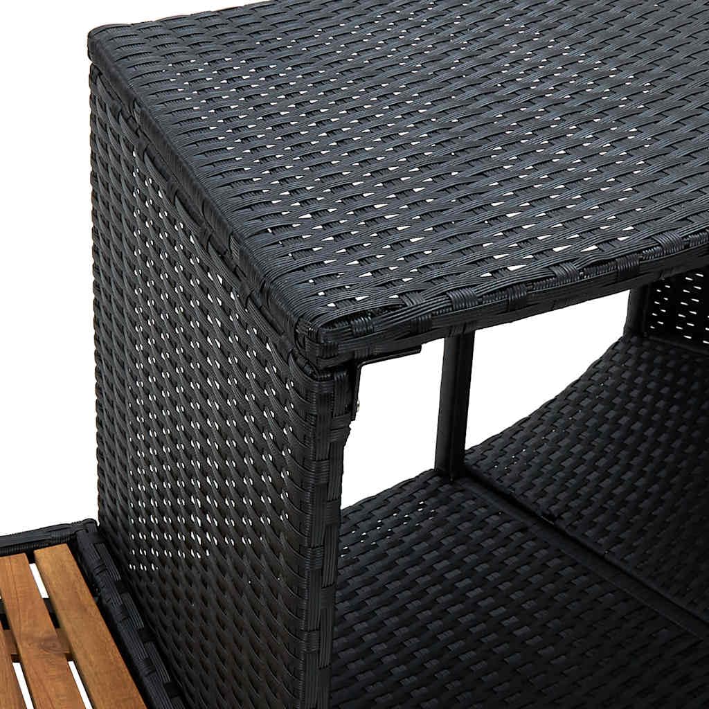 Genérico Borde de bañera de hidromasaje ratán PE Madera de Acacia Negro,Casa y jardín,Piscina y SPA,Accesorios para Piscinas y SPA,Multicolor,29 kg,310092