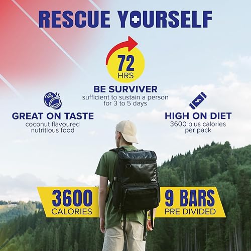 Miniatura 5 de S.O.S. Barra nutritiva de emergencia de 3600 calorías  Paquete para 3 días72 horas con 5 años de vida útil 1.60 libras