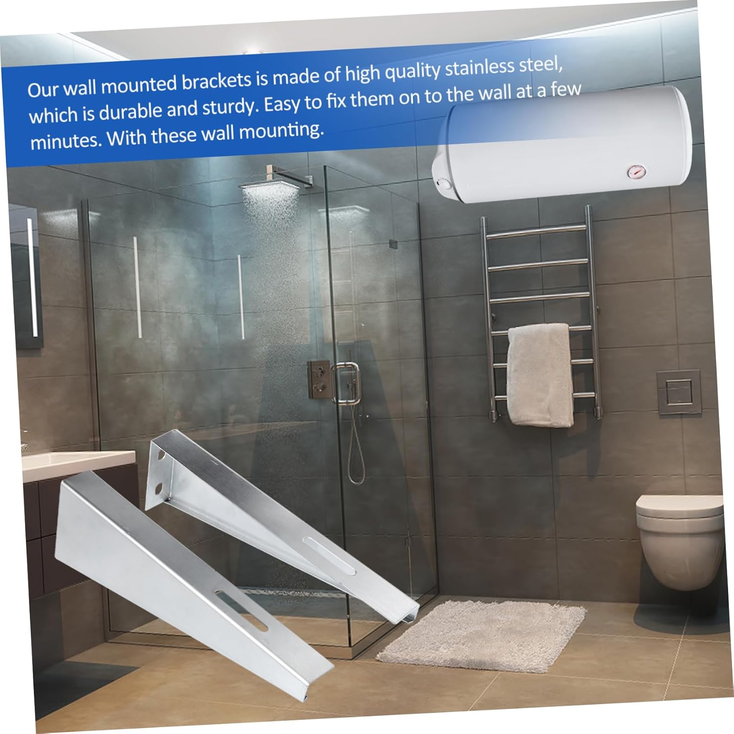 DOITOOL 2Pcs Water Heater Wall Mount Bracket Polished Surface for Easy Installation Durable and Resistant for Home Use and Water Heater Support