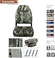 Vista 2 de Seamander Asientos de barco de pesca de respaldo alto,asientos plegables de camuflaje para barcos