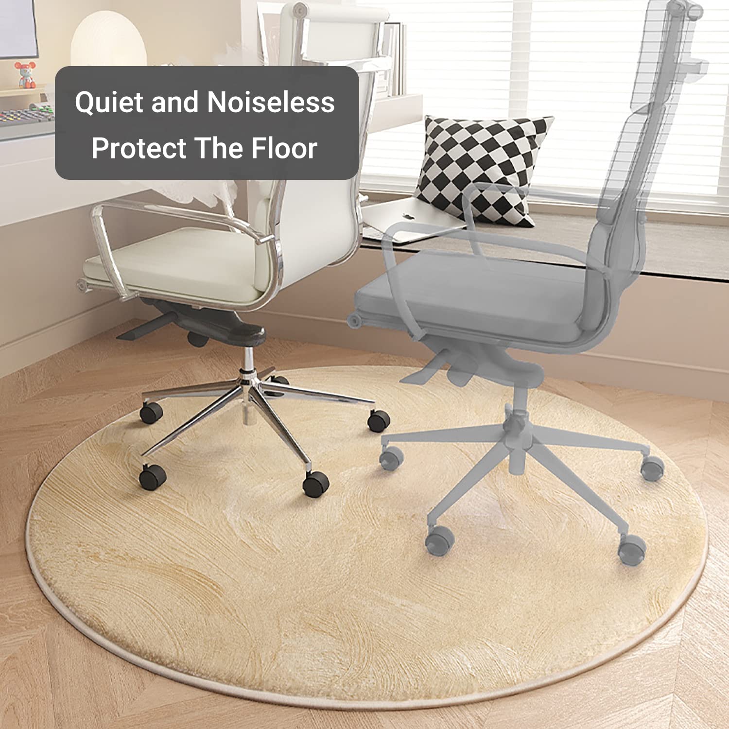 Tapis De Protection Pour Chaise De Bureau Odot - 100x120 Cm, Antidérapant Silicone, Réducteur De Bruit, Pour Parquet/carrelage