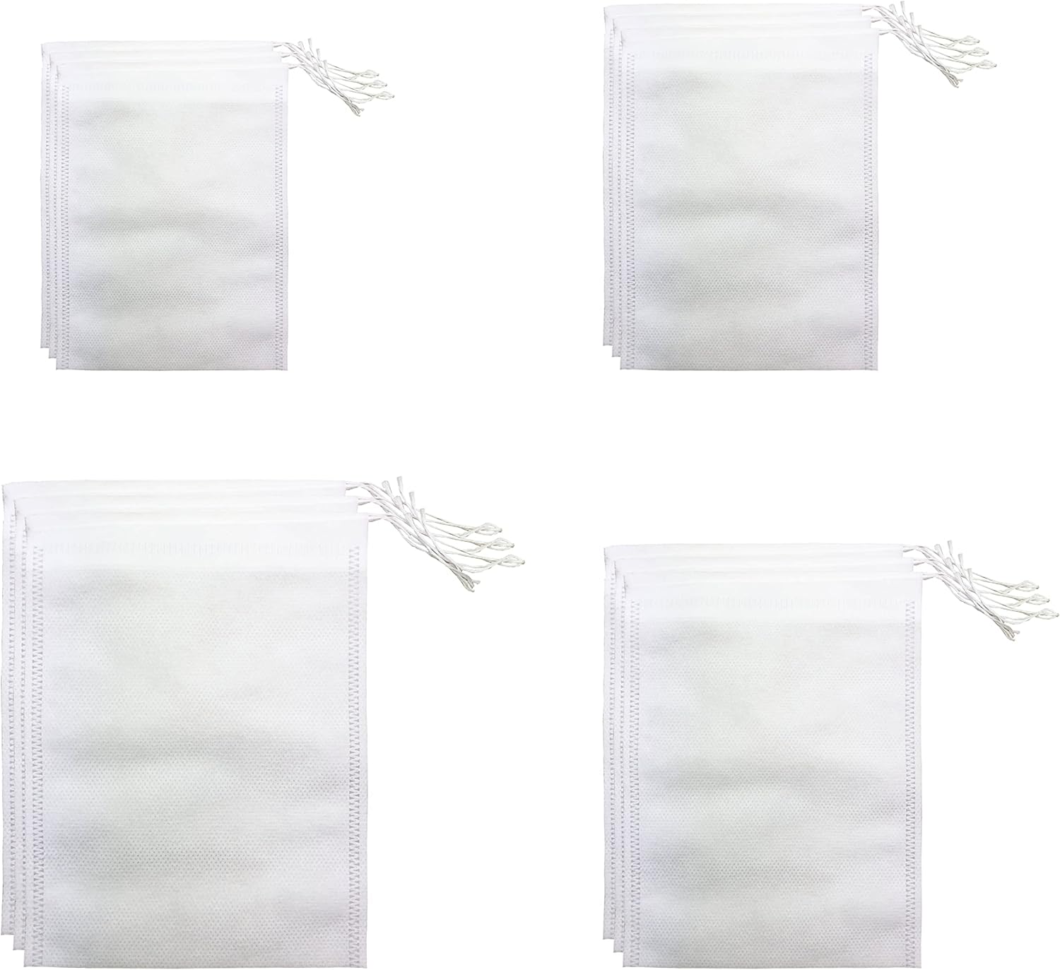 300 bolsas de filtro de té, bolsas de té desechables para té suelto, infusor de té natural para viajes de oficina en casa, 4 tamaños