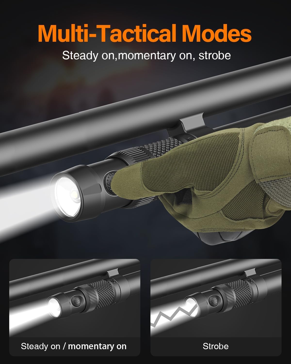 TOUGHSOUL Tactical Flashlight 500 Lumen Exclusive for Mossberg Model 590(Not Fit 590 Shockwave) with Replaceable Battery Included