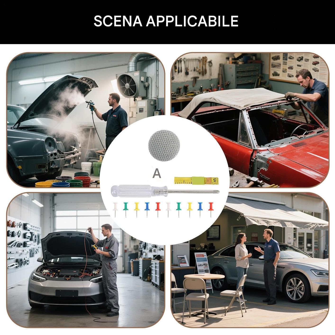 Kit Riparazione Cielo Auto,Bottoni Rivetti per Auto | Fibbia Fissaggio Con Strumento Installazione Per Furgone Tetto Apribile