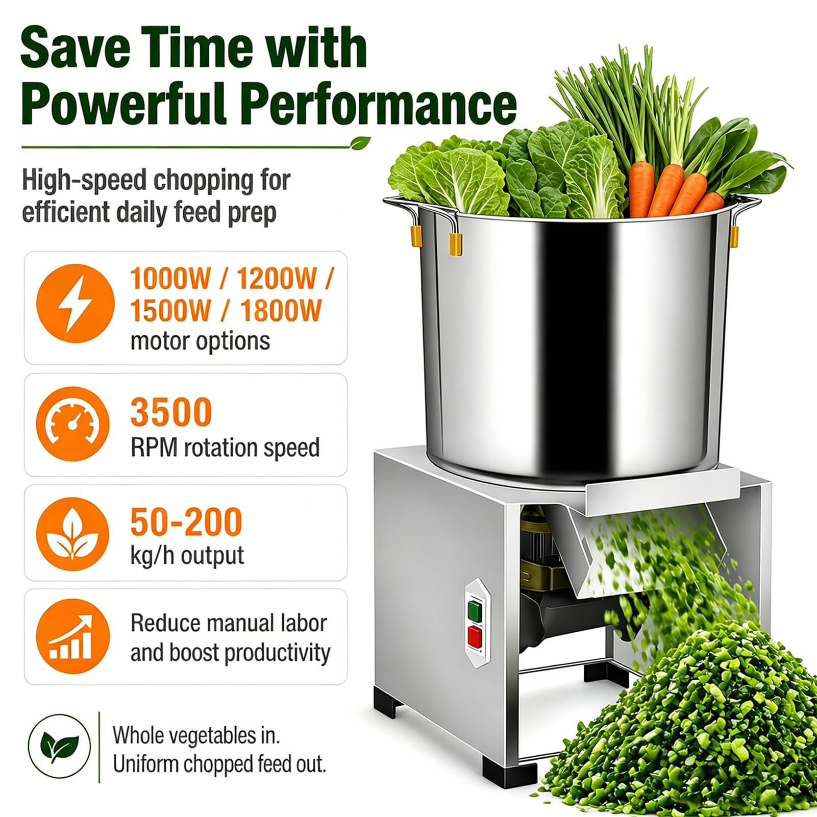 Déchiqueteuse Électrique de Légumes, Robot Culinaire Professionnel de 1000 à 1800 W avec 4 Lames de Rechange et Épaisseur Réglable, Coupe-Aliments pour Volaille en Acier Inoxydable Robuste 1800w