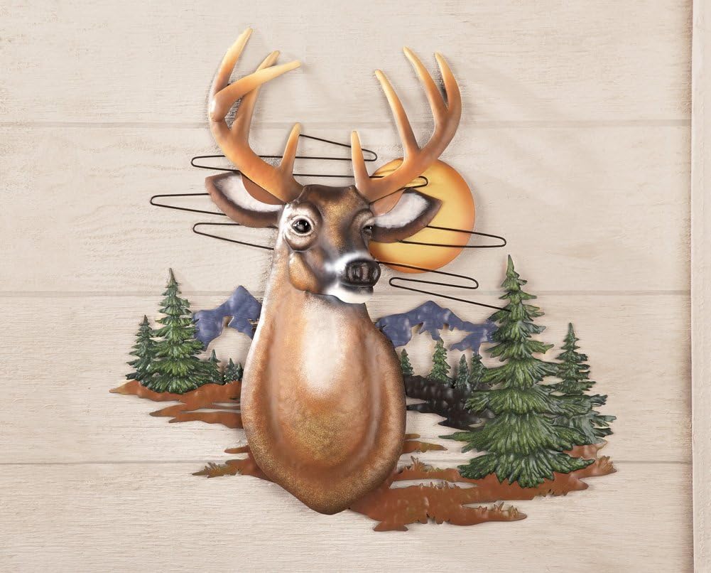 Woodland Deer Metal Wall Art Home & Kitchen