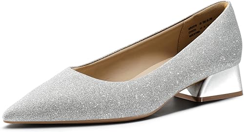 Miniatura 6 de DREAM PAIRS - Zapatos de tacón grueso con punta cerrada para mujer, de bloque bajo, para trabajo, punta puntiaguda, para vestido, cómodos, zapatos