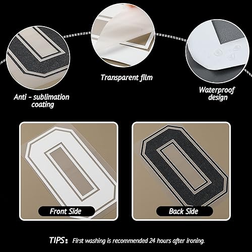 Miniatura 3 de 24 piezas de números de transferencia de calor de jersey 0 a 9 para uniforme de equipo, camiseta deportiva, fútbol, baloncesto, béisbol (blanco con