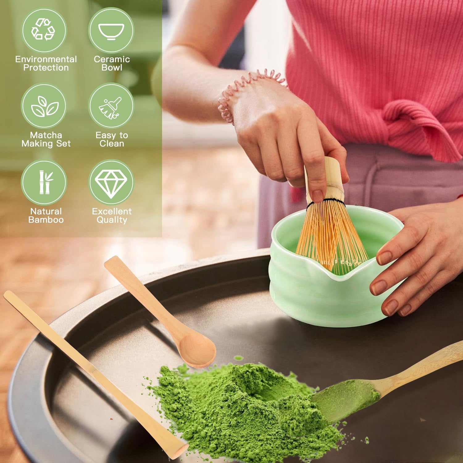 Matcha Kit Fouet Matcha, 5 Pièces D'accessoires Pour Matcha