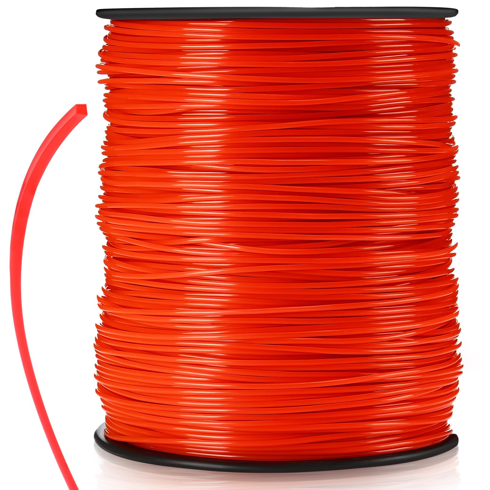 Hiboom Rasentrimmerschnur - 610 M, Orange, Quadratisch, Nylon - Ersatzfaden Für Trimmer & Unkrautschneider